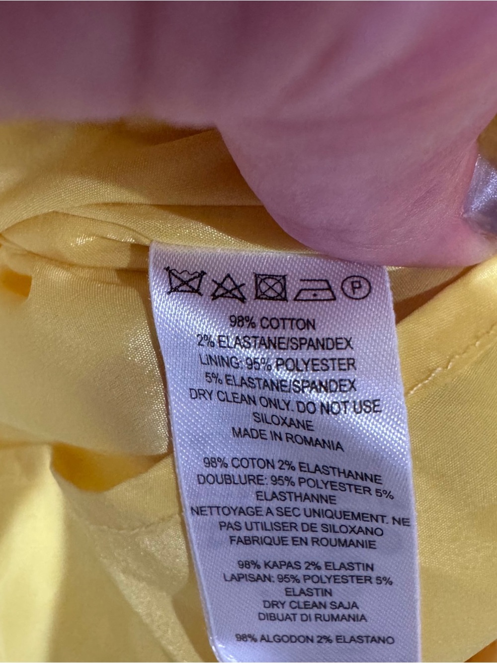 French Connection Yellow Fit & Flare Dress Size 8 V-Neck Cap Sleeve - Picture 11 of 11